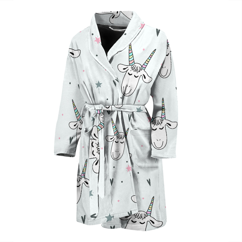 Cute Goat Design Pattern Men'S Bathrobe