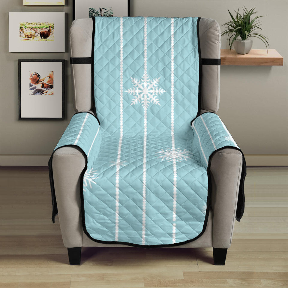 Snowflake pattern blue stripe background Chair Cover Protector