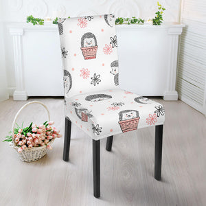 Hedgehog Pattern Print Design 02 Dining Chair Slipcover