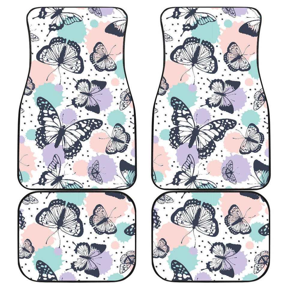 Butterfly Pattern Front And Back Car Mats
