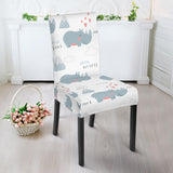 Cute Rhino Heart Pattern Dining Chair Slipcover