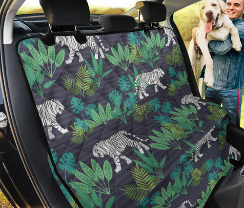 White Bengal Tigers Tropical Plant Dog Car Seat Covers