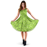 Slices Of Lime Pattern Sleeveless Midi Dress