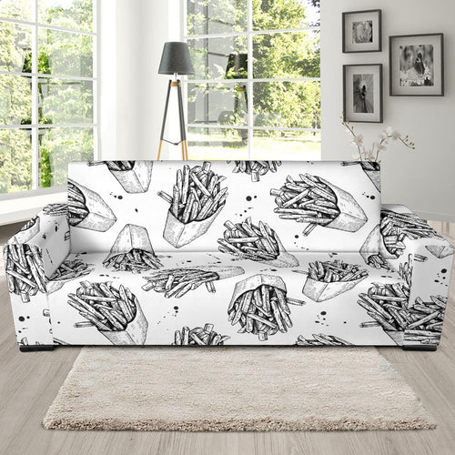Hand Drawn French Fries Pattern Sofa Slipcover