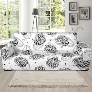 Hand Drawn French Fries Pattern Sofa Slipcover
