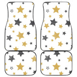 Hand Drawn Gold Black Star Pattern Front And Back Car Mats