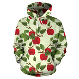 Red Apples Leaves Pattern Men Women Pullover Hoodie