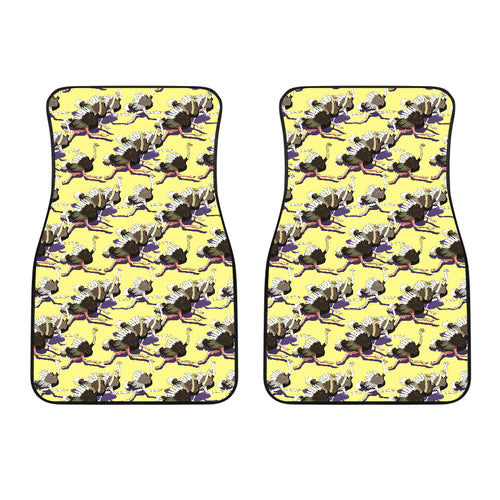 Ostrich Pattern Print Design 04 Front Car Mats