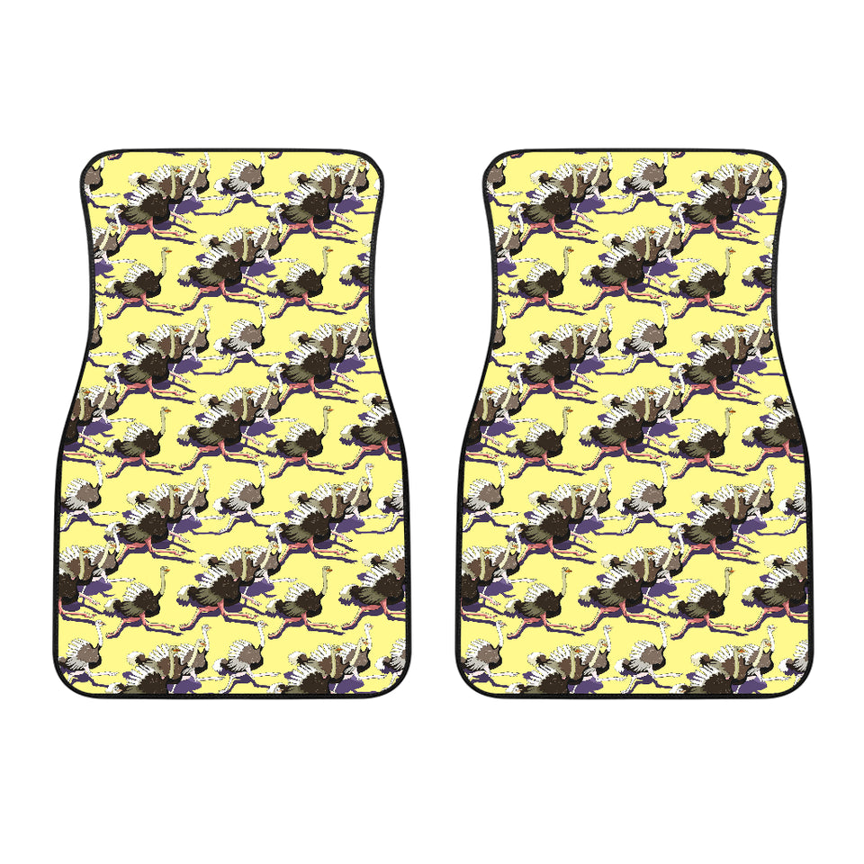 Ostrich Pattern Print Design 04 Front Car Mats