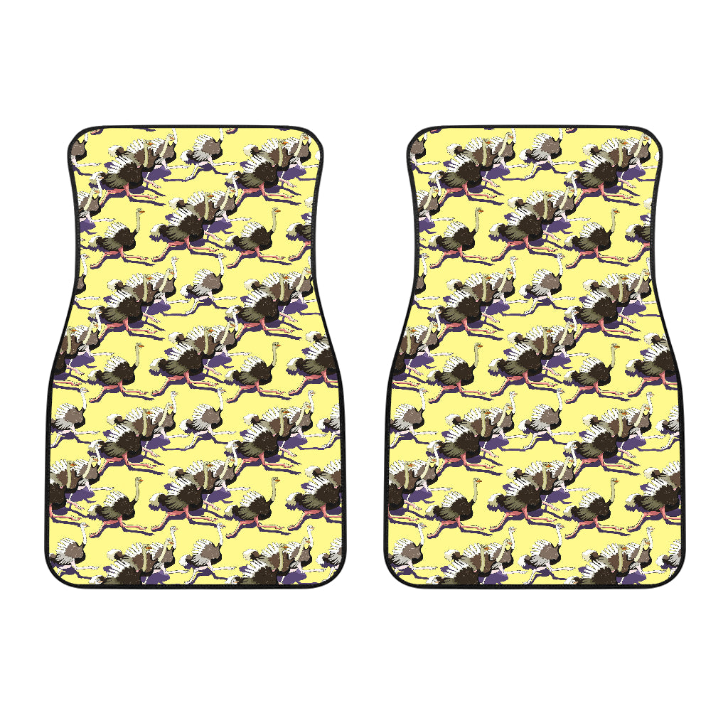 Ostrich Pattern Print Design 04 Front Car Mats