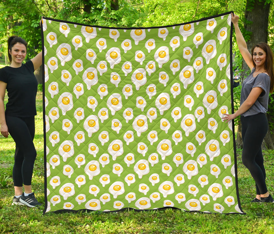 Fried Eggs Pattern Print Design 01 Premium Quilt