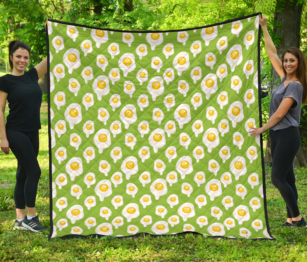 Fried Eggs Pattern Print Design 01 Premium Quilt