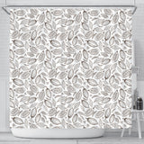 Cocoa Beans Leaves Pattern Shower Curtain Fulfilled In US
