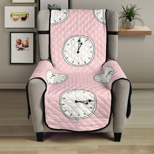 Clock pattern pink blackground Chair Cover Protector