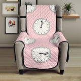 Clock pattern pink blackground Chair Cover Protector