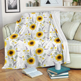 Beautiful Sunflowers Pattern Premium Blanket