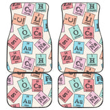 Chemistry Periodic Table Pattern Print Design 02 Front and Back Car Mats