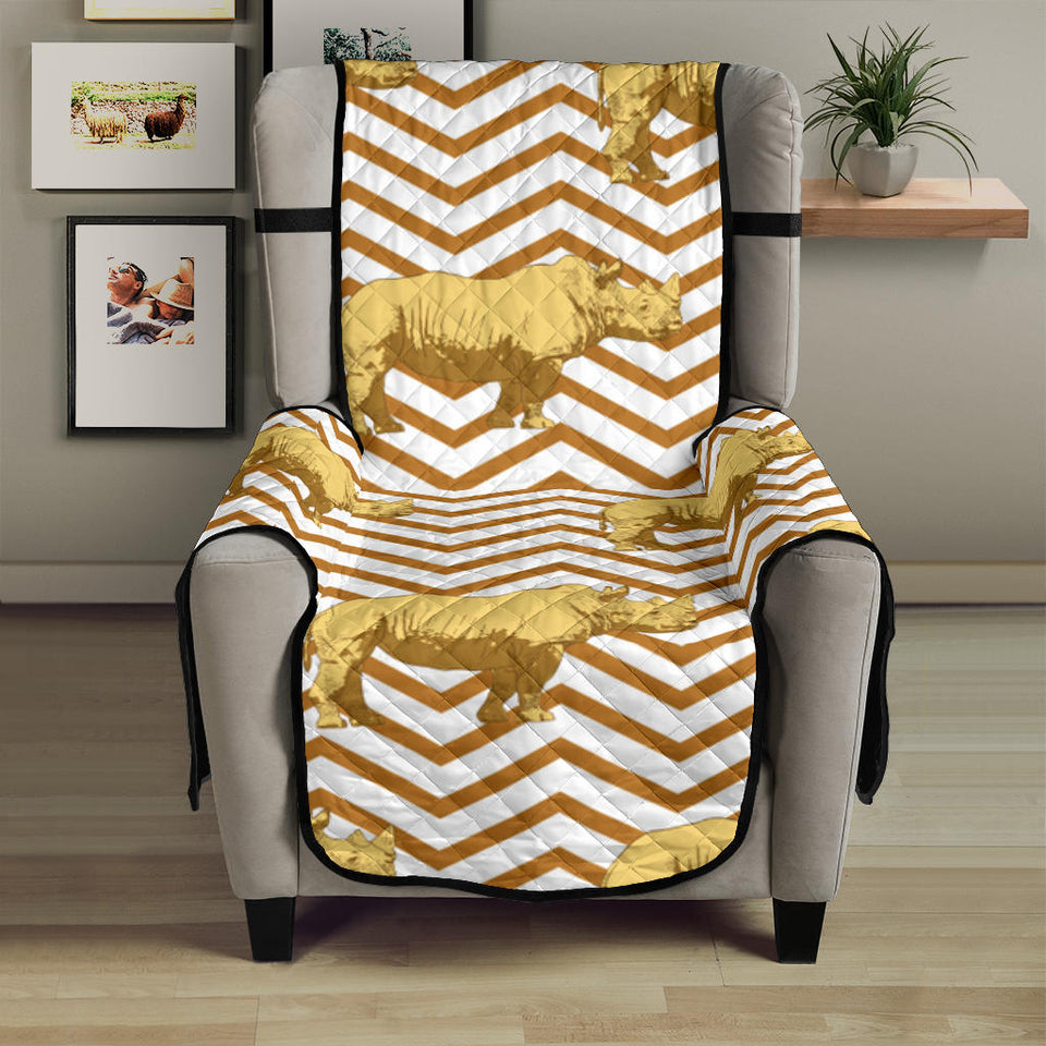 Rhino yellow theme pattern Chair Cover Protector