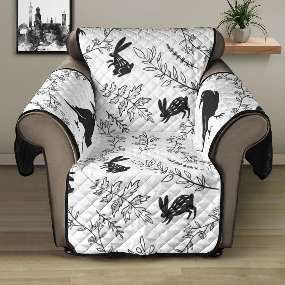 Crows floral wreath rabbit pattern Recliner Cover Protector