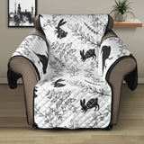 Crows floral wreath rabbit pattern Recliner Cover Protector