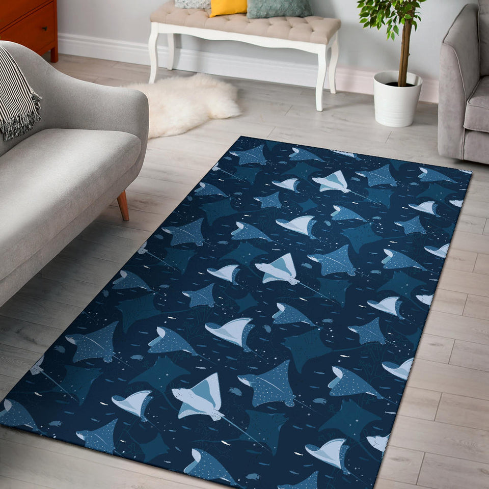 Stingray Pattern Print Design 04 Area Rug