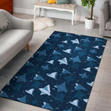 Stingray Pattern Print Design 04 Area Rug