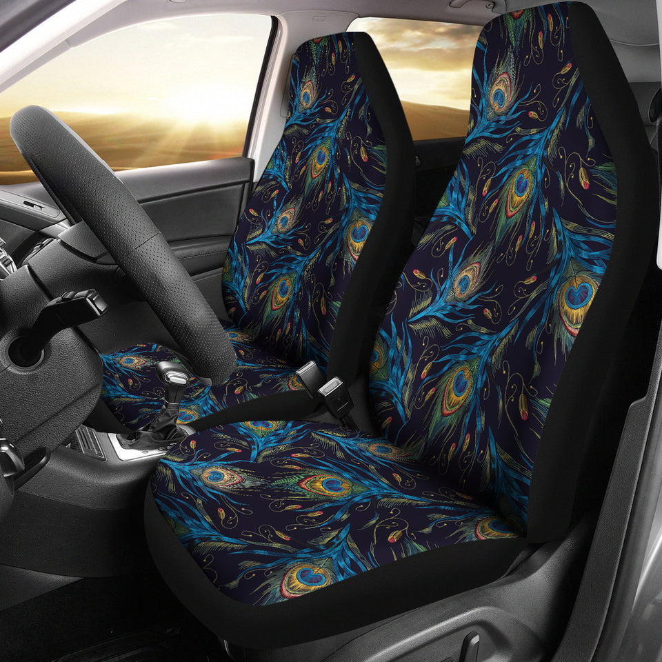 Beautiful Peacock Feather Pattern  Universal Fit Car Seat Covers