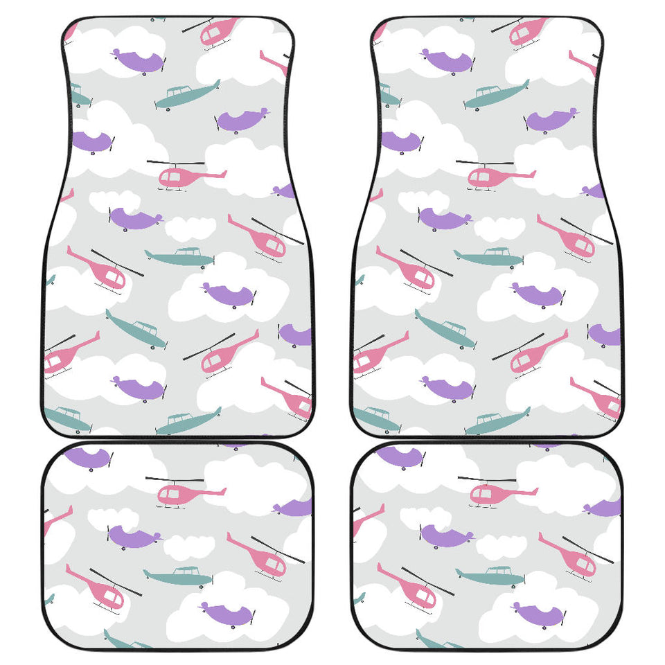 Helicopter Plane Pattern Front And Back Car Mats