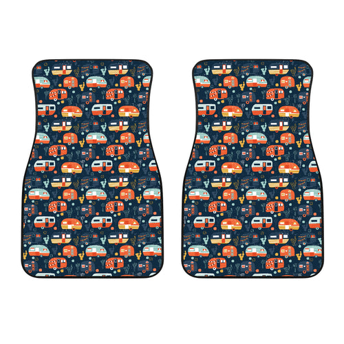 Camper Van Pattern Print Design 05 Front Car Mats