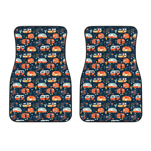 Camper Van Pattern Print Design 05 Front Car Mats