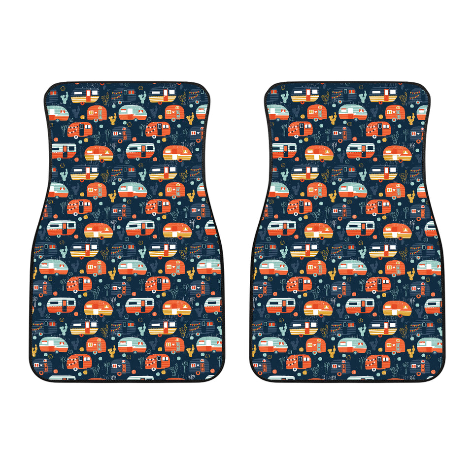 Camper Van Pattern Print Design 05 Front Car Mats