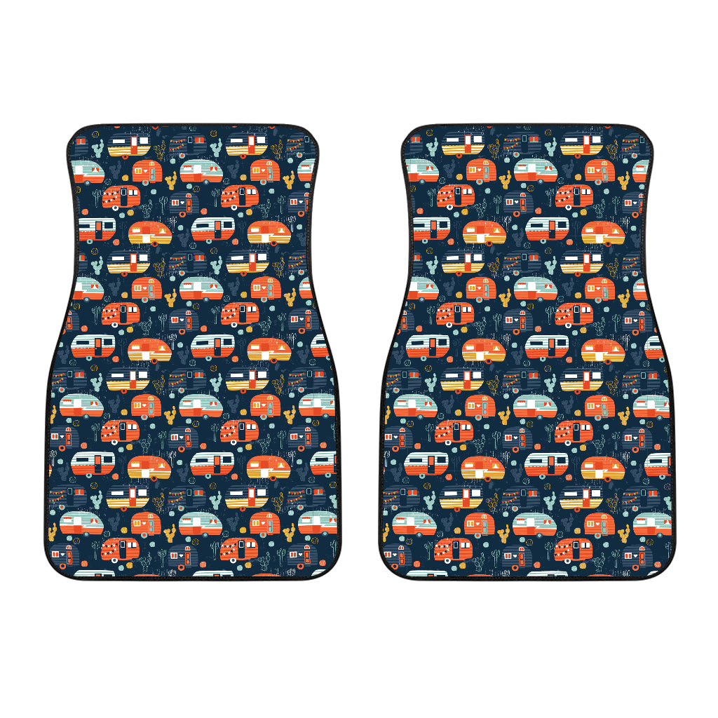 Camper Van Pattern Print Design 05 Front Car Mats