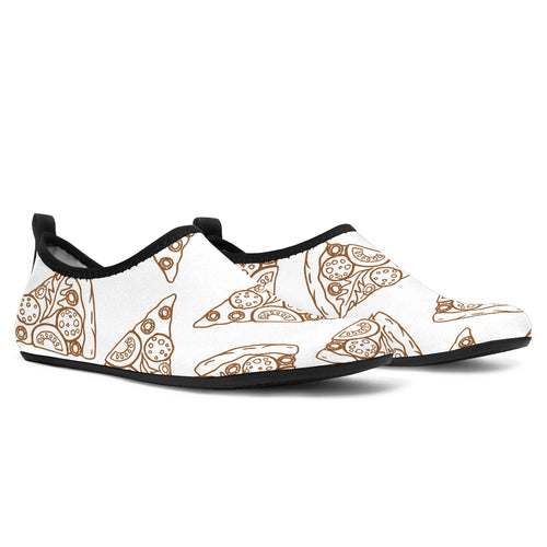 Hand Drawn Pizza Pattern Aqua Shoes