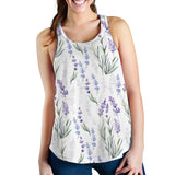 Hand painting Watercolor Lavender Women Racerback Tank Top