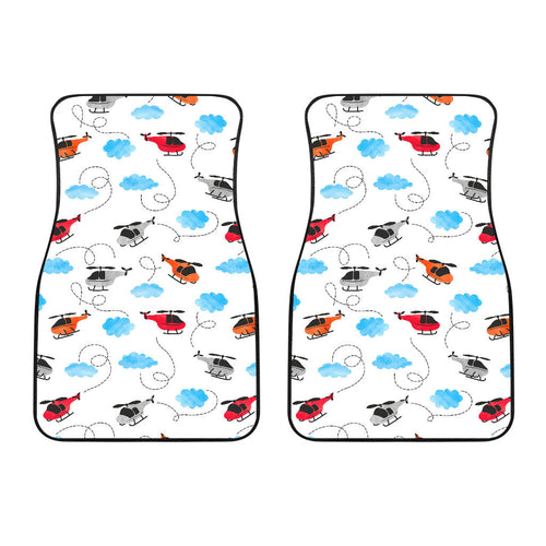 Watercolor Helicopter Cloud Pattern Front Car Mats