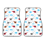 Watercolor Helicopter Cloud Pattern Front Car Mats