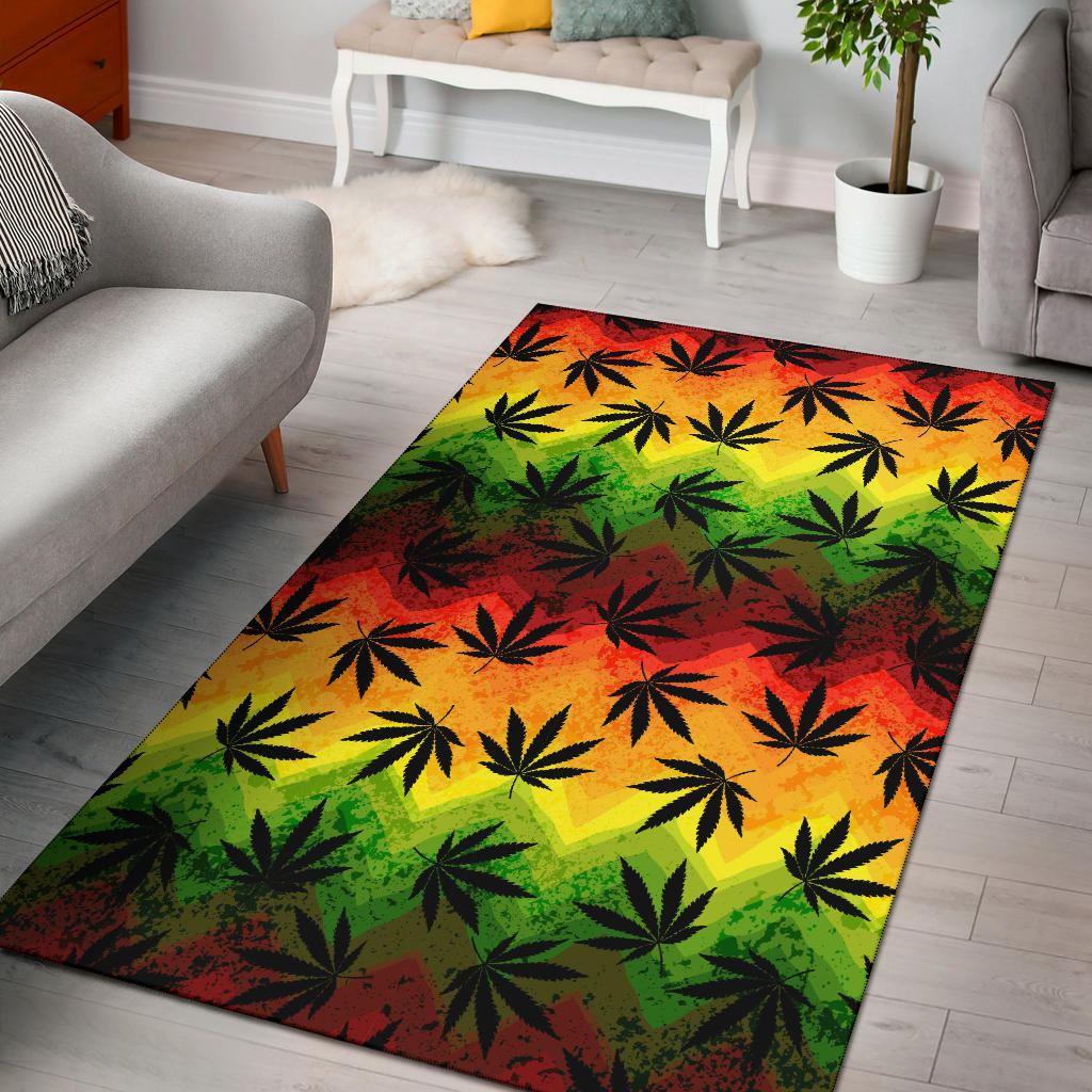 Canabis Marijuana Weed Pattern Print Design 03 Area Rug