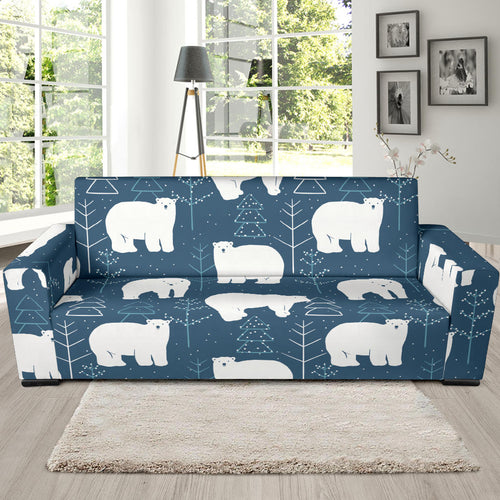 Polar Bear Mother Her Child Pattern Sofa Slipcover