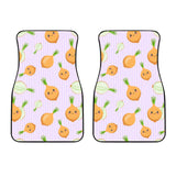 Cute Onions Smiling Faces Purple Background Front Car Mats