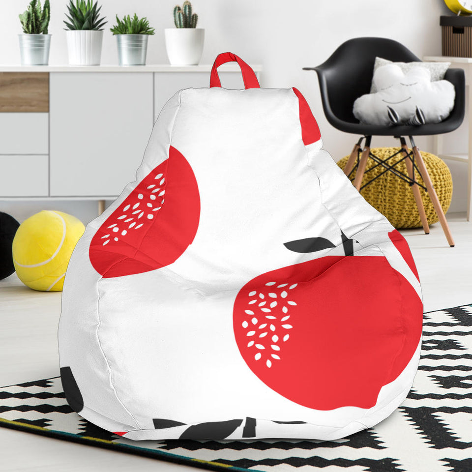 Red Apples White Background Bean Bag Cover