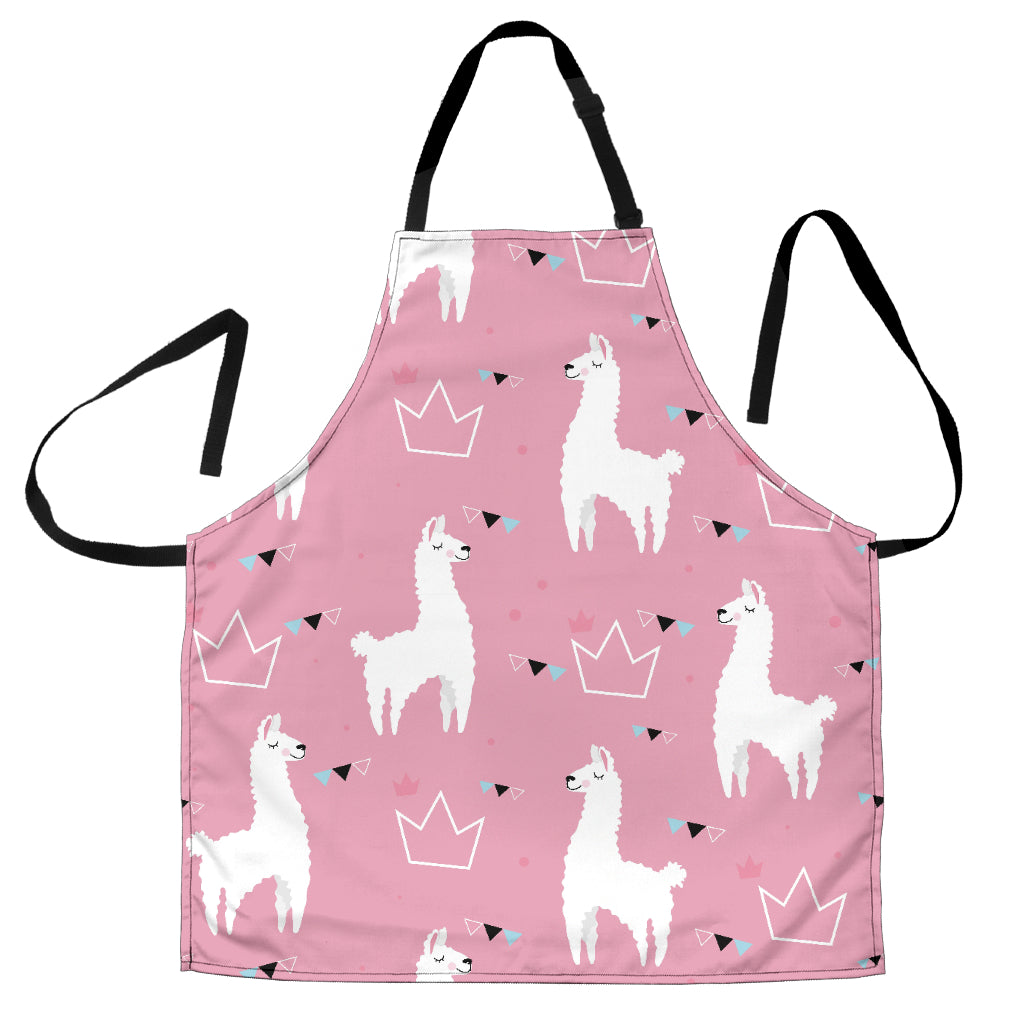 Llama Alpaca Pink Background Adjustable Apron