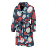 Dragon Fruits Dark Blue Background Men'S Bathrobe