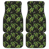 Green Peas Pattern Print Design 02 Front and Back Car Mats