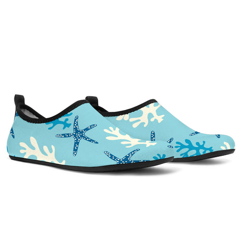 Blue Starfish Coral Reef Pattern Aqua Shoes