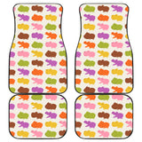 Hippopotamus Pattern Print Design 01 Front and Back Car Mats