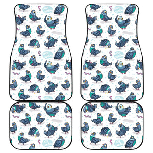 Pigeon Pattern Print Design 02 Front and Back Car Mats