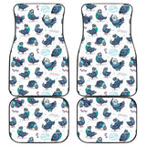 Pigeon Pattern Print Design 02 Front and Back Car Mats