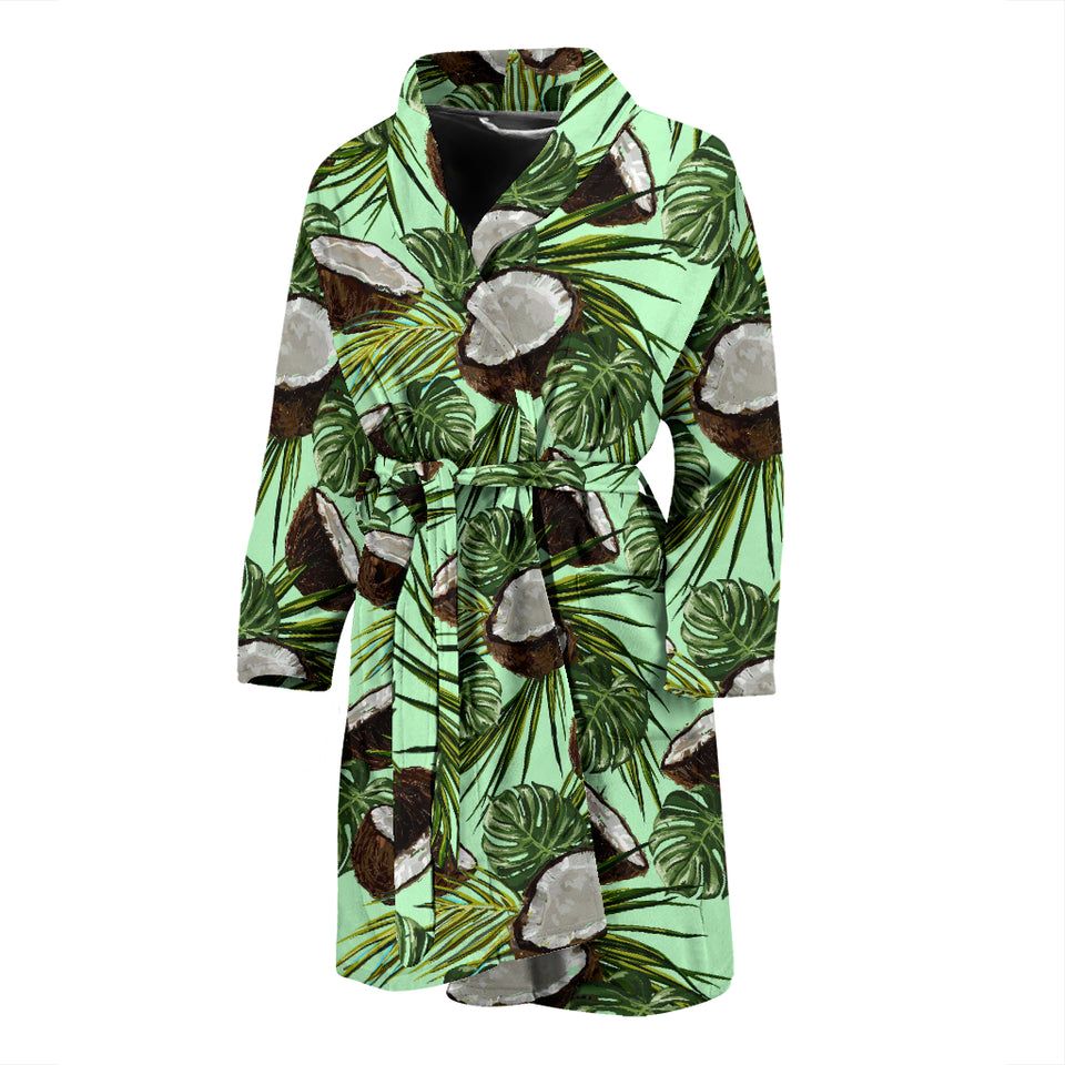 Coconut Pattern Print Design 02 Men's Bathrobe