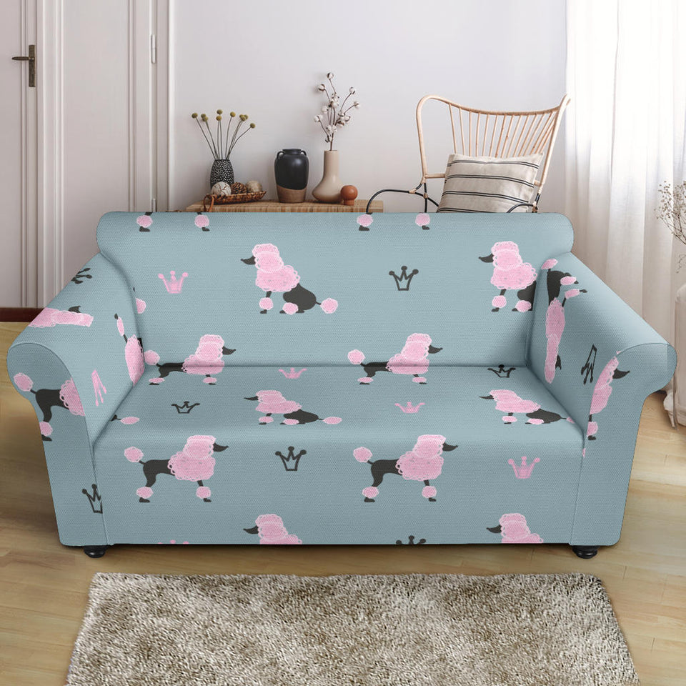 Poodle Dog Pattern Loveseat Couch Slipcover