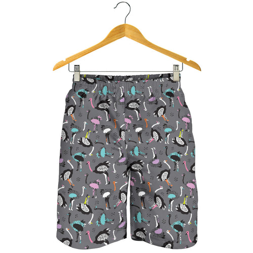 Ostrich Pattern Print Design 01 Men Shorts